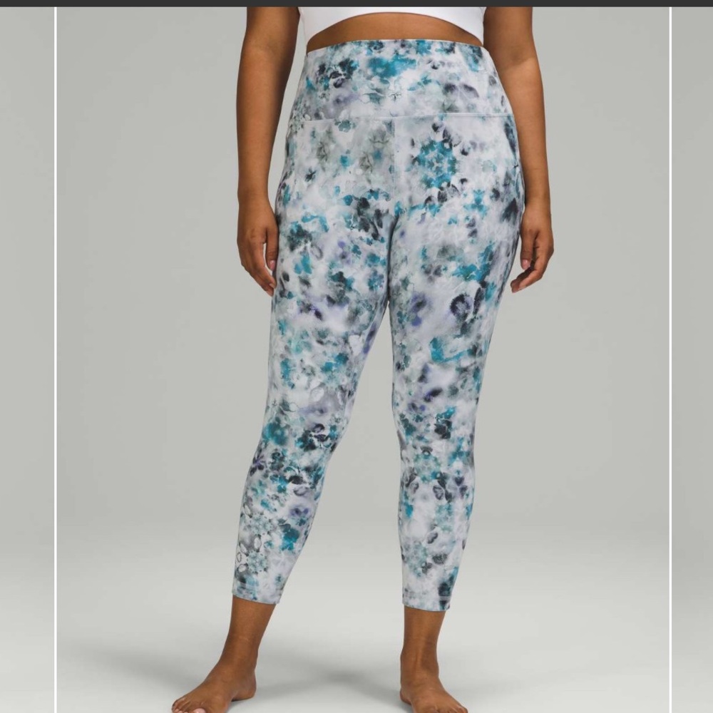 lululemon athletica Marble Teal & Gray High-Rise Leggings
